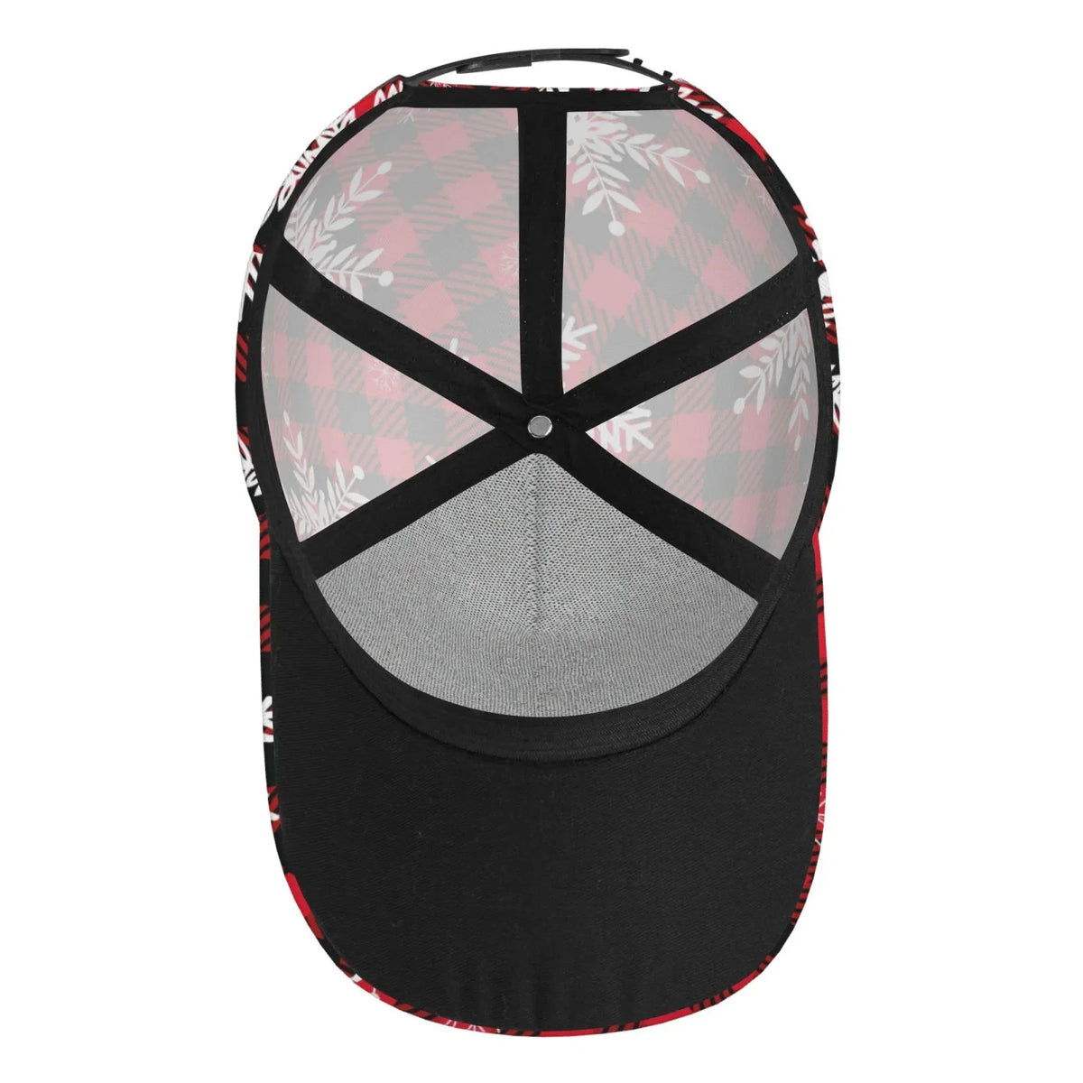 Balery Baseball Cap Adjustable Size for Running Workouts and Outdoor Activities All Seasons Dad Hat(Snowflakes On A Buffalo Plaid)