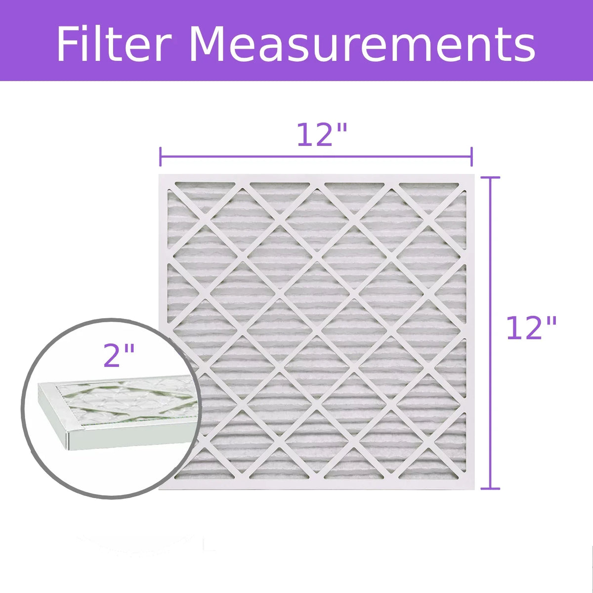 12x12x2, Purolator DMK80 Extended Surface Pleated Air Filter, Mechanical MERV 8, (6 Pack)