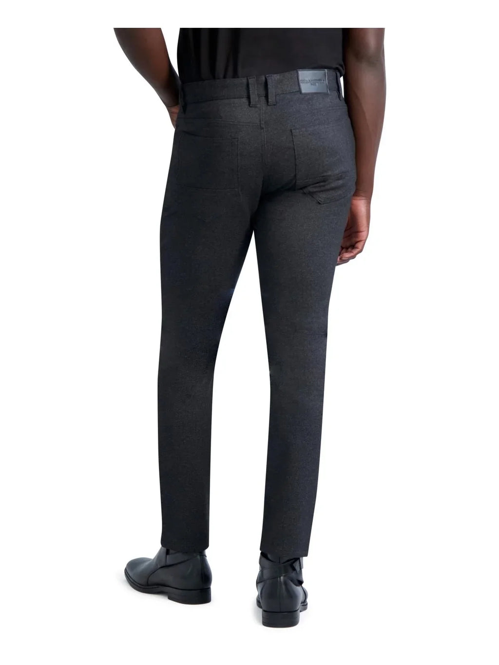 Karl Lagerfeld Paris Mens Mid-Rise Heathered Straight Leg Jeans