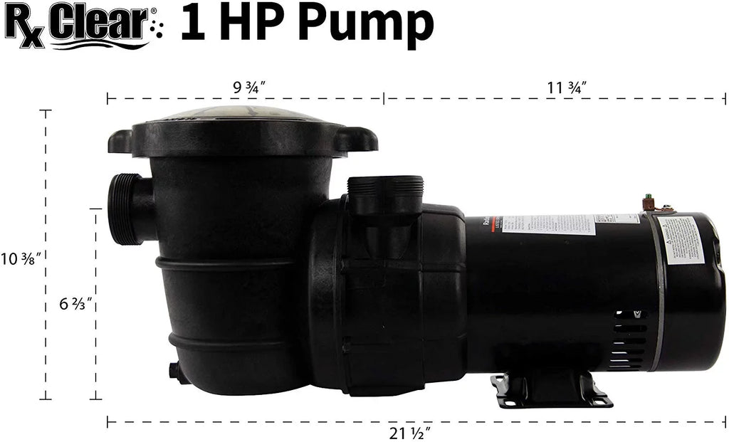 Rx Clear Radiant 19" Above-Ground Pool Sand Filter with 1 HP Extreme Force Pump