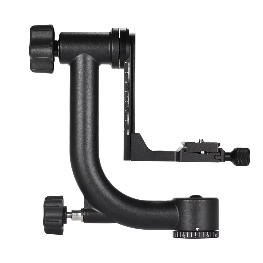 Andoer Metal Panoramic Gimbal Tripod Head Heavy Duty Aluminum Alloy with Arca-Swiss Standard Quick Release Plate Support 30Lbs/13.6kg Suitable for DSLR Camera Camcorder Bird Watching