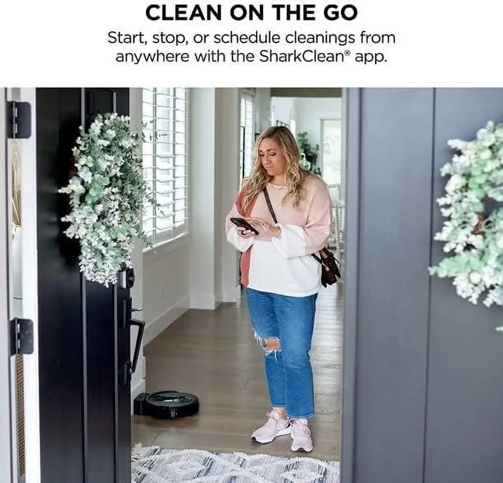 Restored Shark RV990 EZ Robot Vacuum with Row-by-Row Cleaning, Powerful Suction, Perfect for Pet Hair, Wi-Fi, Carpets & Hard Floors (Black)- Renewed