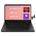 Lenovo Ideapad 14W Gen 2 14 Business Laptop | 14" HD Anti-Glare Display | AMD 3000 Series 3015e Processor | 4GB DDR4 64GB eMMC | AMD Radeon Graphic HDMI Win10 Pro Black + HDMI Cable