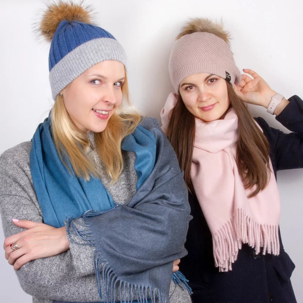 Dreamy Scarf with Tassels 27.6x74.8-inch Virgin Wool Soft Pink Warm Scarf for Women