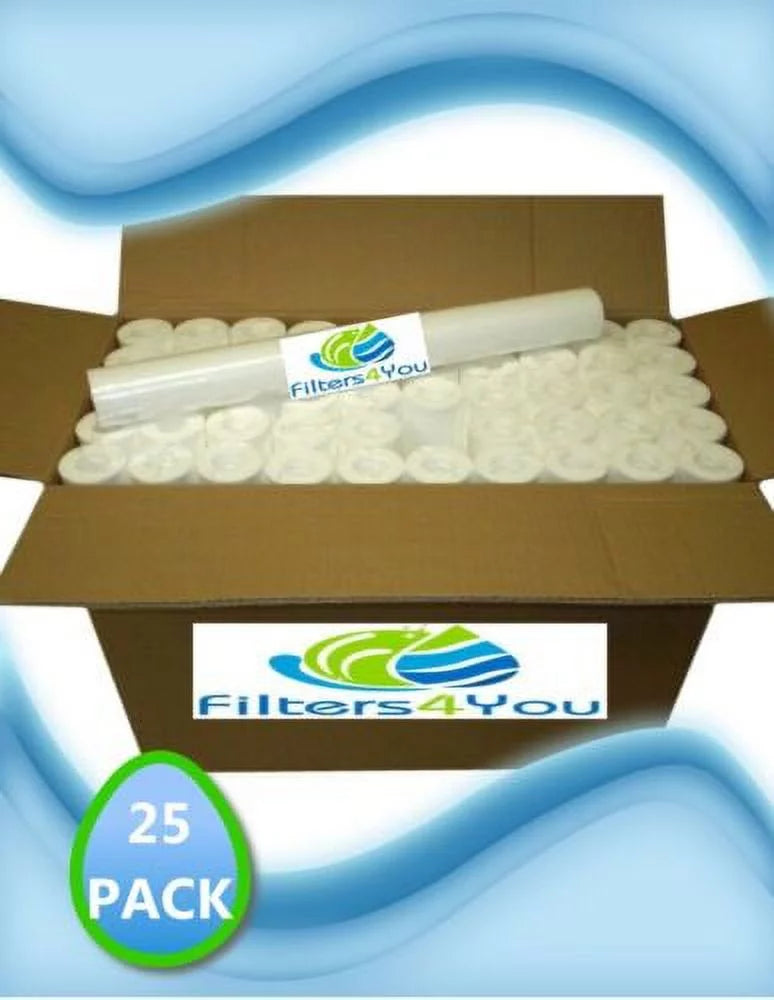 25 Pack 20" x 2.5" Sediment Cartridge Spun Polypropylene Water Filter 5 Micron