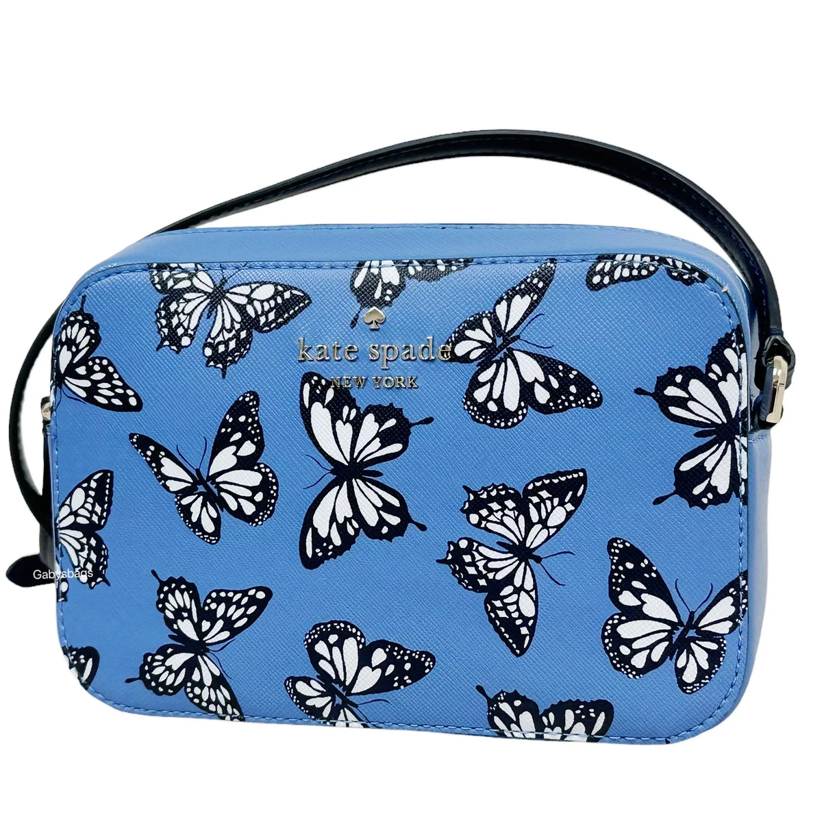 Kate Spade Staci Butterfly Mini Camera Bag Zip Crossbody Sky Blue Multi