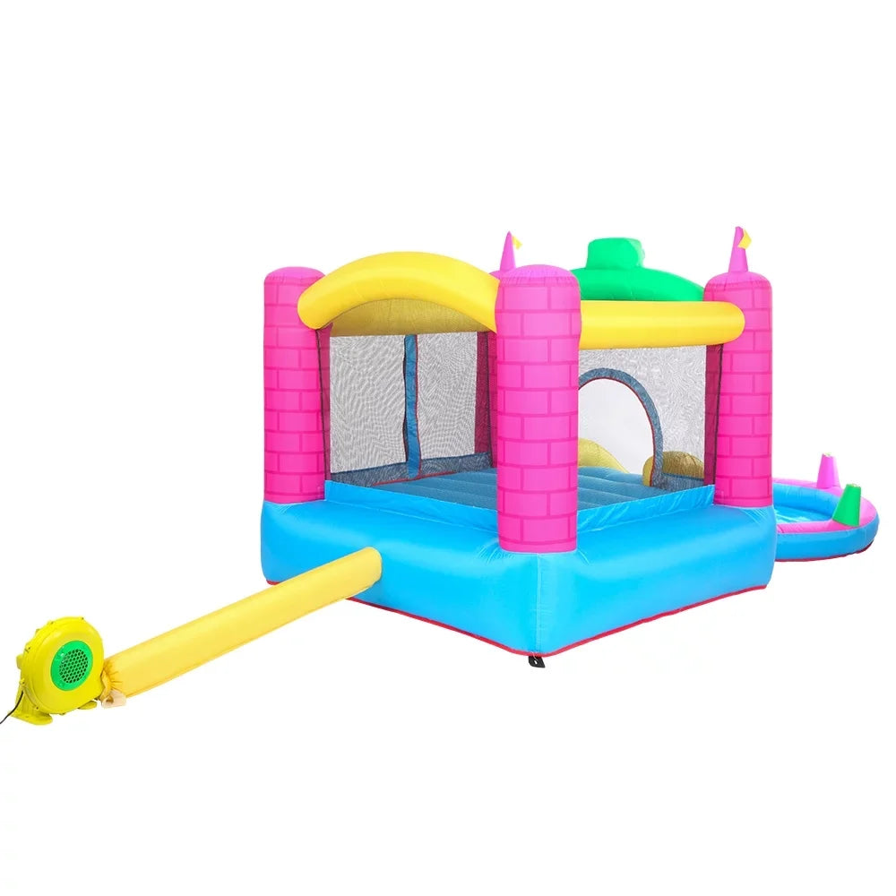 SalonMore Air-filled Bounce House with Blower,Pool & Water Slide & Splash,Multi-color Tank