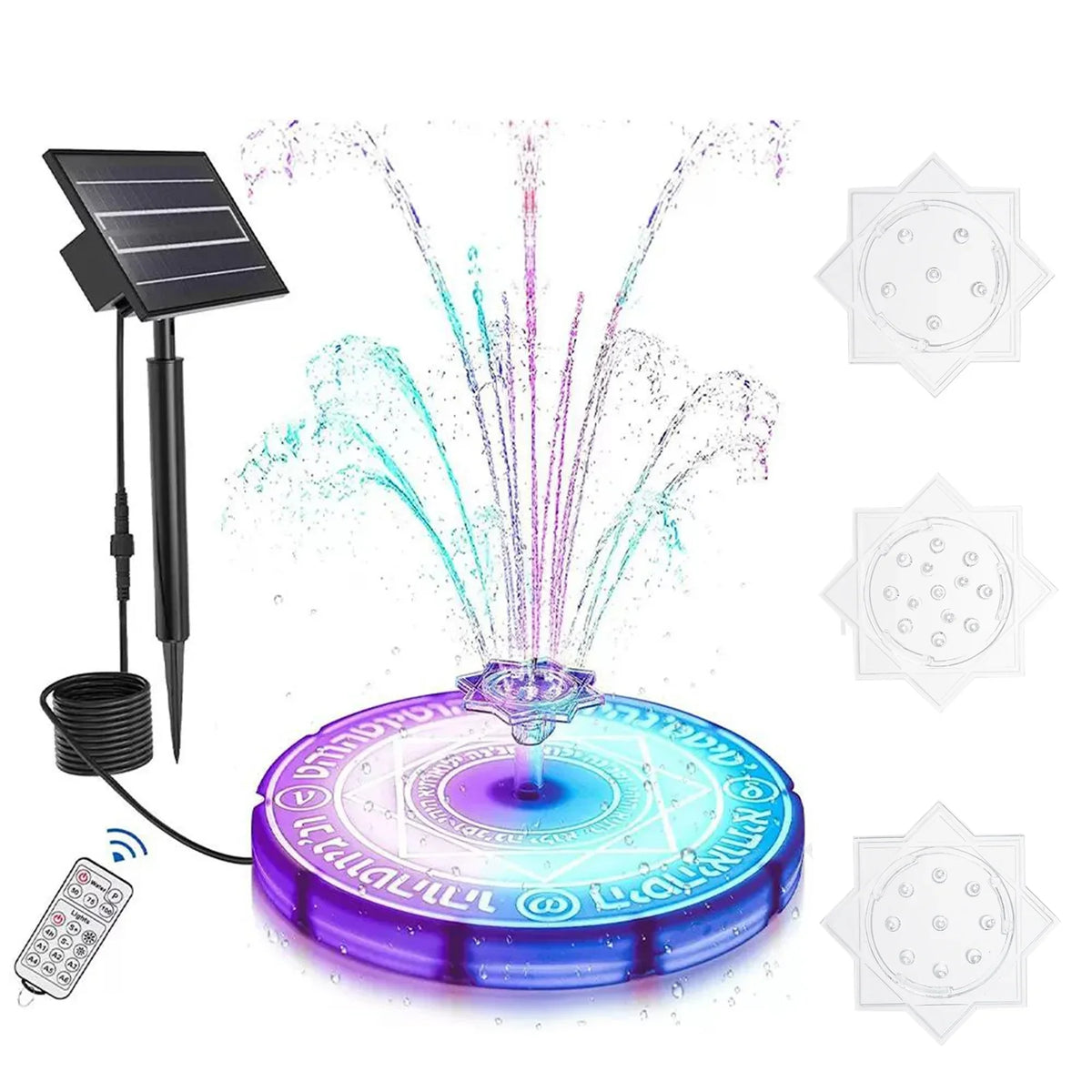 moobody Fountain Light with Remote Control Solar Powered LED for Pond Decor