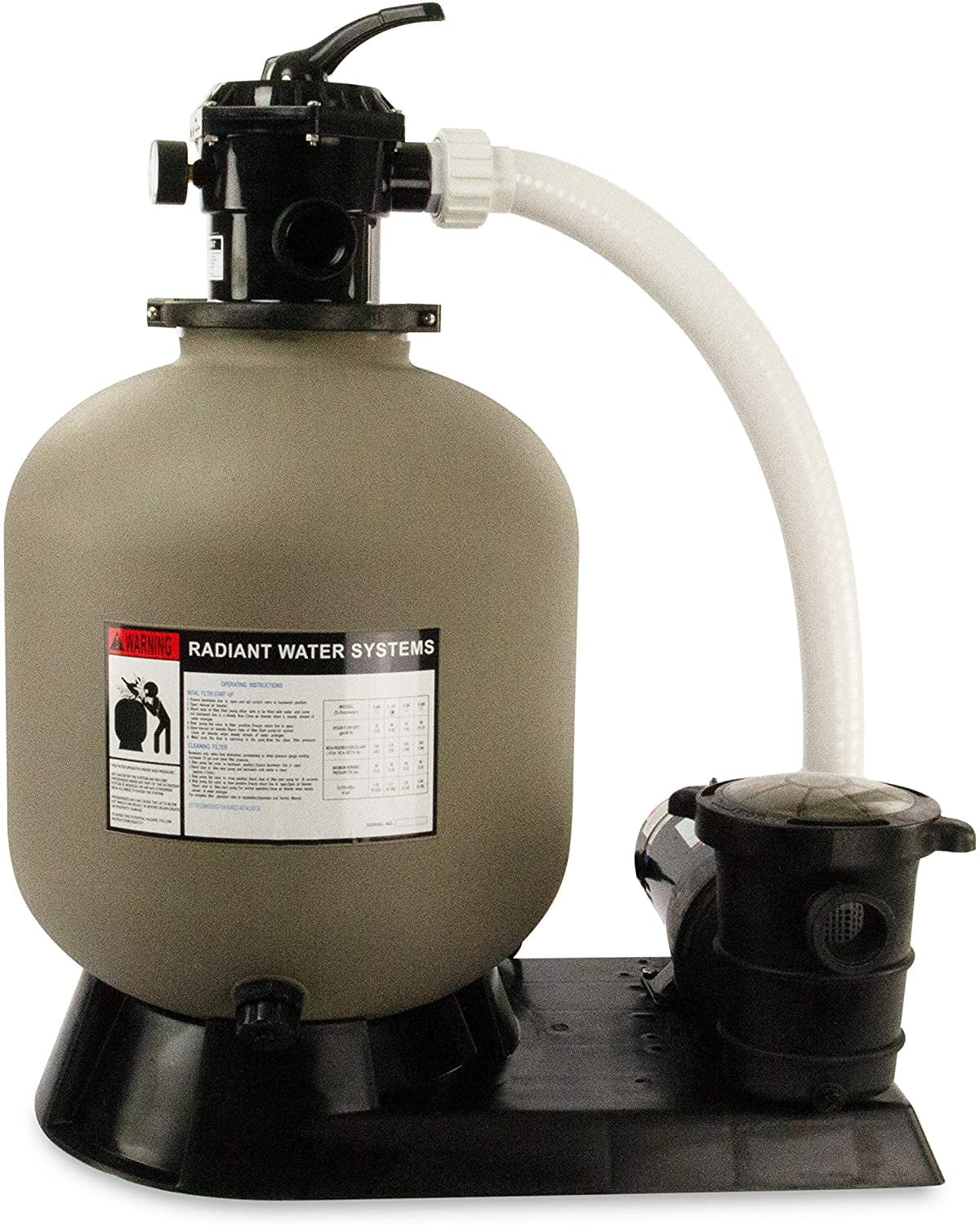 Rx Clear Radiant 19" Above-Ground Pool Sand Filter with 1 HP Extreme Force Pump