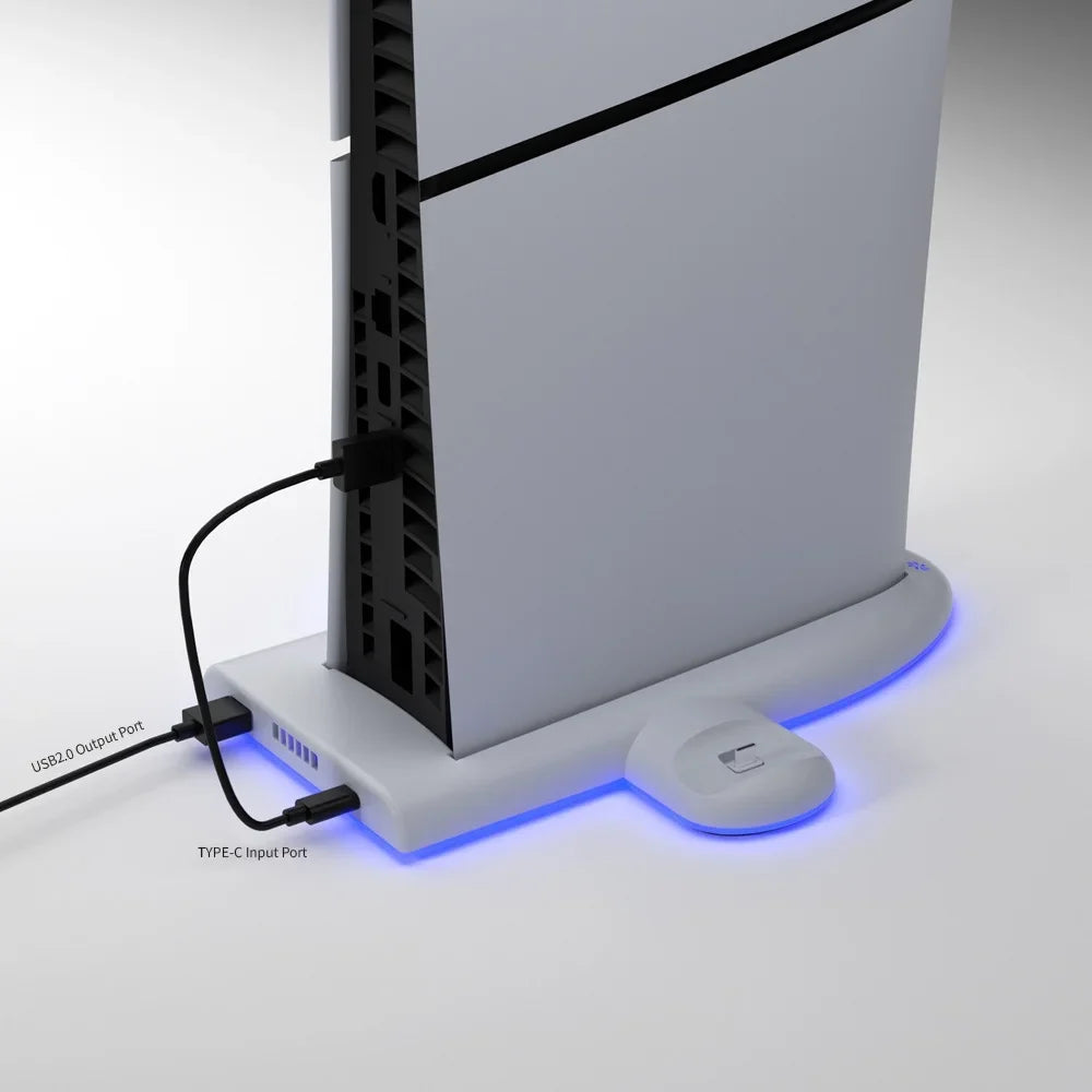Cooling Stand with RGB Light For PS5 Slim, Dual Controller Charging Station Console Cooling Base Controller Fast Charger For PS5 Accessories