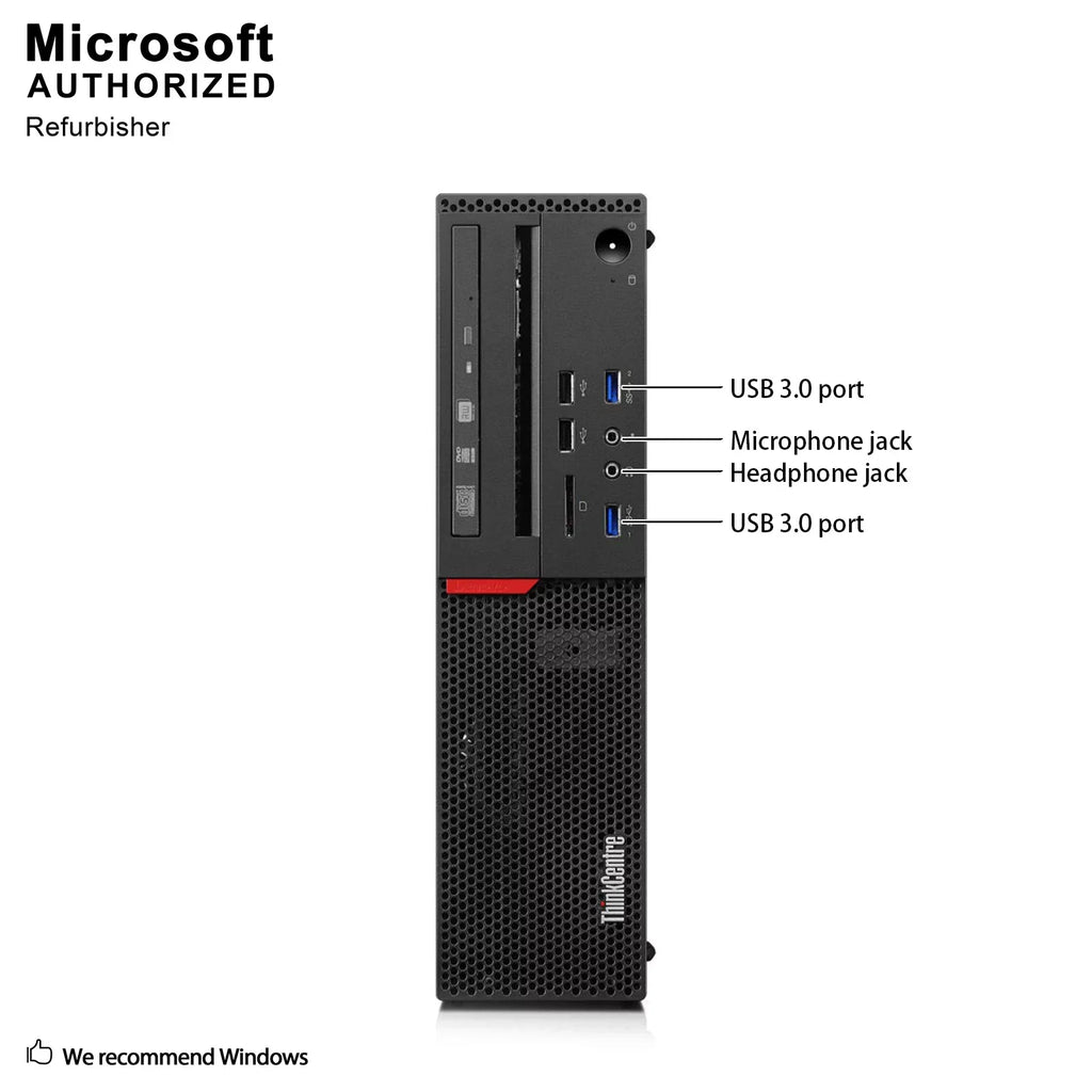 Lenovo ThinkCentre M800 SFF High Performance Desktop Computer, Intel Quad Core i5-6400 up to 3.3GHz, 8G DDR4, 512G SSD, DVD, WiFi, BT, 4K Support, DP, VGA, Win10 Pro 64 En/Sp/Fr Used Grade A