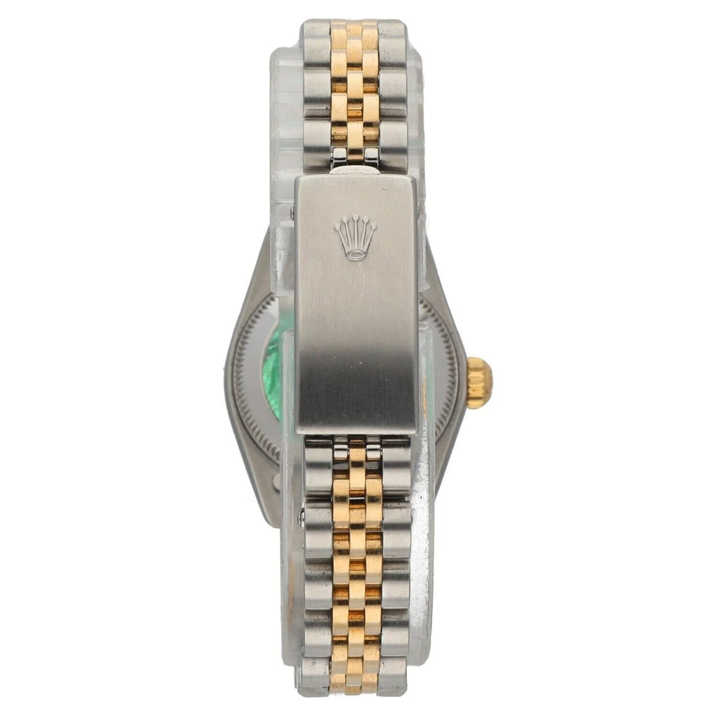 Rolex 76193 Oyster Perpetual 18k Yellow Gold Steel Silver Dial Ladies Watch 2005