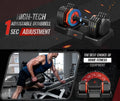 Adjustable Dumbbell Set with Anti-Slip Handle - 25 pounds per dumbbell (pair) - 54.0 - Upgrade your home gym with adjustable weight and secure grip!