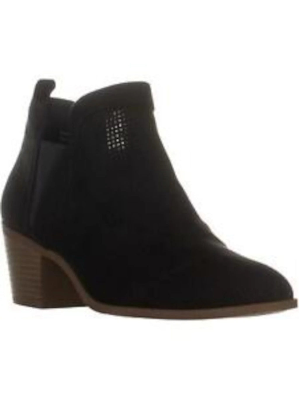 STYLE & COMPANY Womens Black Stretch Gore Perforated Padded Myrrah Almond Toe Block Heel Booties 9 M