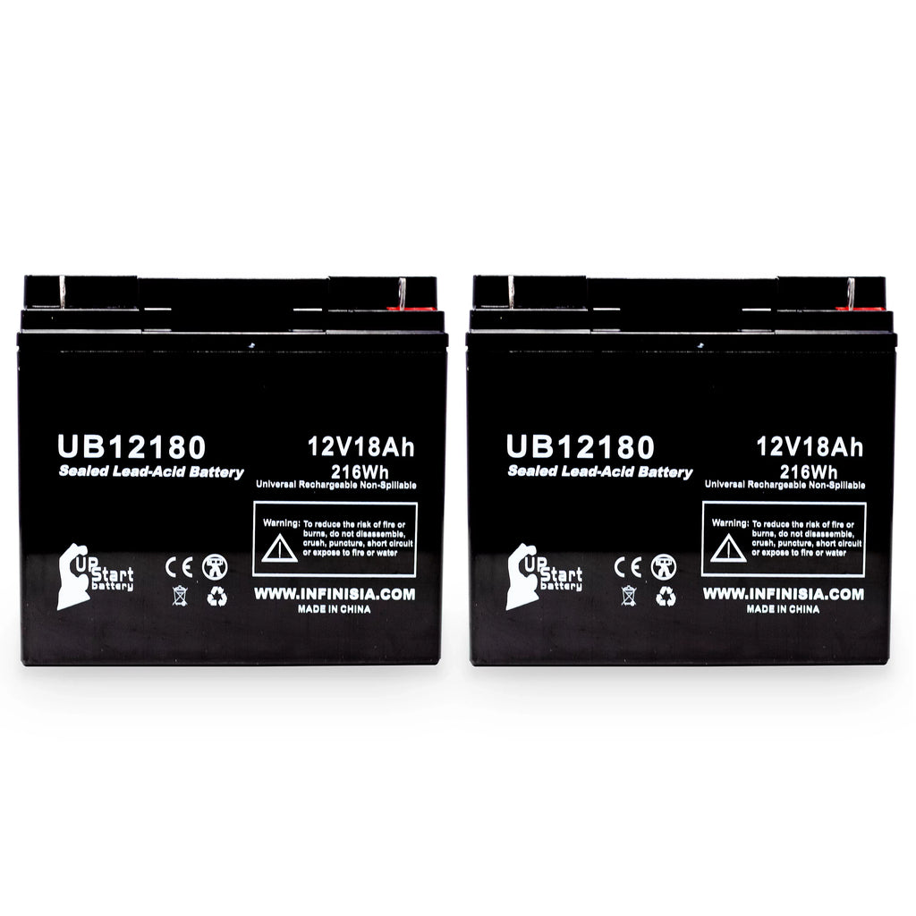 2x Pack - Compatible EAGLE PICHER BATTERIES CFM12V18 Battery - Replacement UB12180 Universal Sealed Lead Acid Battery (12V, 18Ah, 18000mAh, T4 Terminal, AGM, SLA)