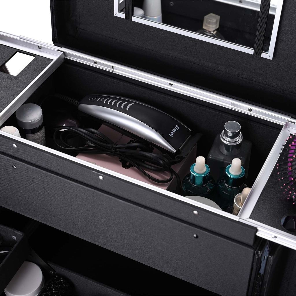 Byootique Rolling Makeup Case Trolley Cosmetic Organizer Hair Stylist Salon