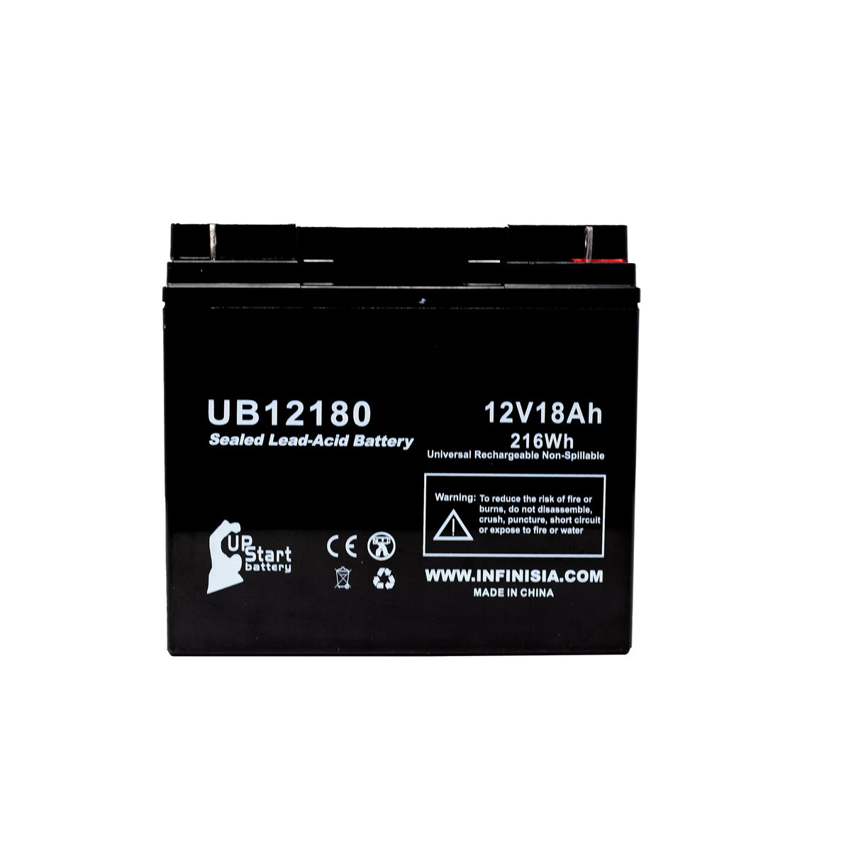 Compatible EAGLE PICHER BATTERIES CFMP12V18 Battery - Replacement UB12180 Universal Sealed Lead Acid Battery (12V, 18Ah, 18000mAh, T4 Terminal, AGM, SLA)