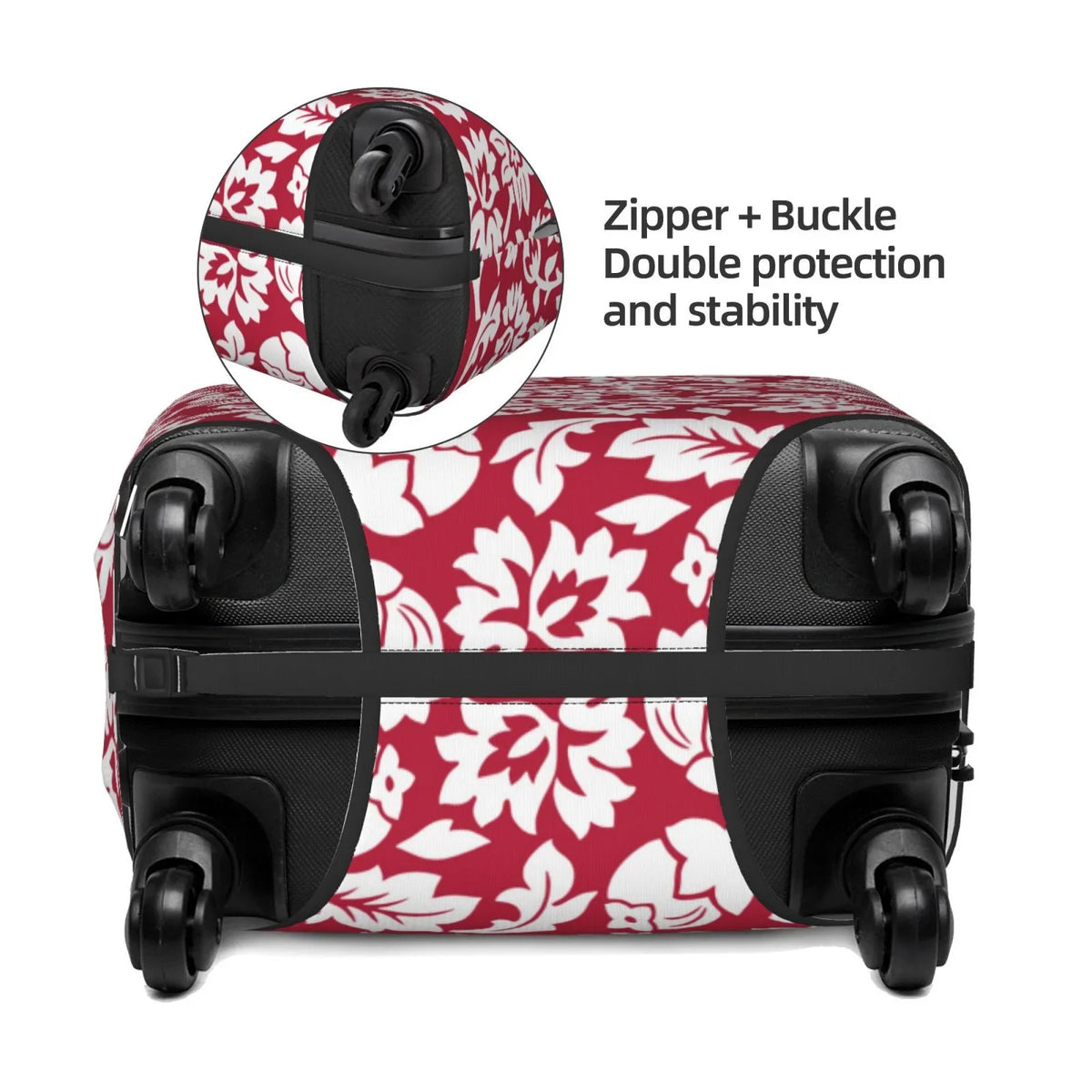 Bingfone Red Flowers Luggage Cover Washable Suitcase Cover Protector Anti-Scratch Suitcase Cover Fits 18-32 Inch Luggage