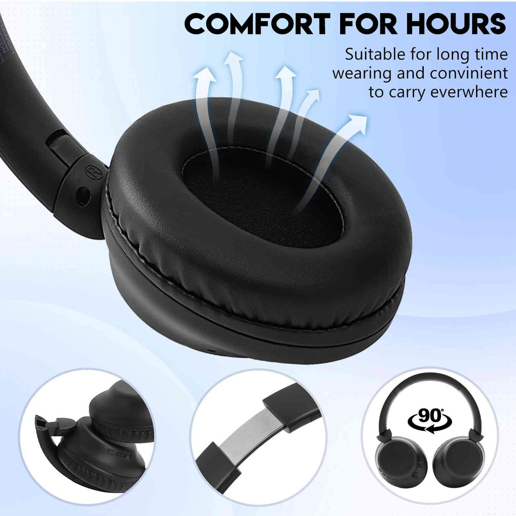 UrbanX UX35 Wireless Bluetooth Stereo Earphones with High Resolution Audio, Deep Bass, Superior Comfort Over The Ear Headphones with Mic for HTC Desire 625 Phone Call Support