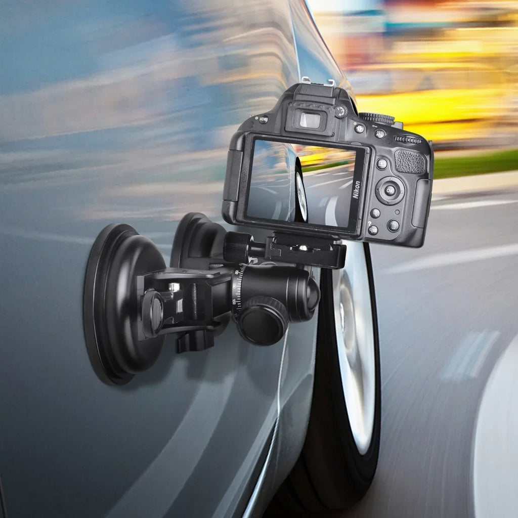 Heavy Duty (20 lbs Load) DSLR Mirorrless Camera Suction Cup Car Mount Camcorder Vehicle Holder 360° Ball Head Compatible with Nikon Canon Sony RED BM
