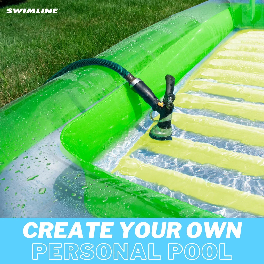 SWIMLINE Original Suntan Tub Classic Edition Inflated Floating Lounger Green and Yellow Tanning Pool Hybrid Lounge