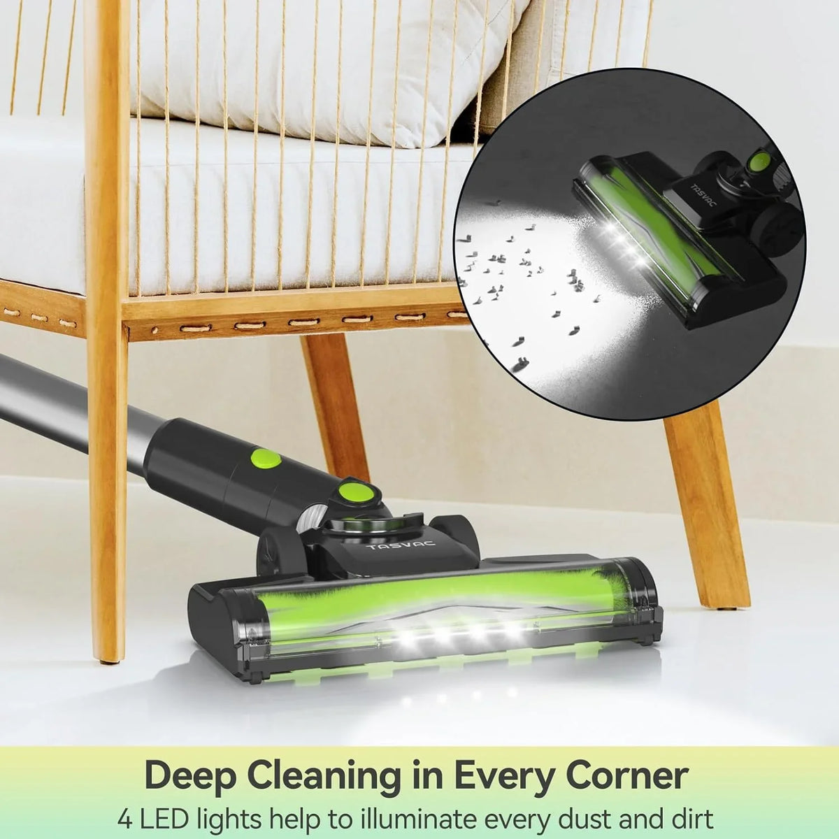 Cordless Vacuum Cleaner, 6-in-1 Cordless Vacuum, 28KPa Powerful Battery Stick Vacuum Rechargeable Vacuum 2200m-A-h Up to 45 Mins, Lightweight Vacuum Cleaner for Home Carpet and Floor Pet Hair