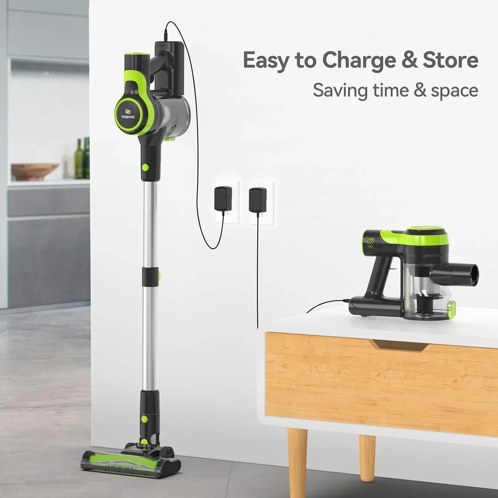 Cordless Vacuum Cleaner, 6-in-1 Cordless Vacuum, 28KPa Powerful Battery Stick Vacuum Rechargeable Vacuum 2200m-A-h Up to 45 Mins, Lightweight Vacuum Cleaner for Home Carpet and Floor Pet Hair