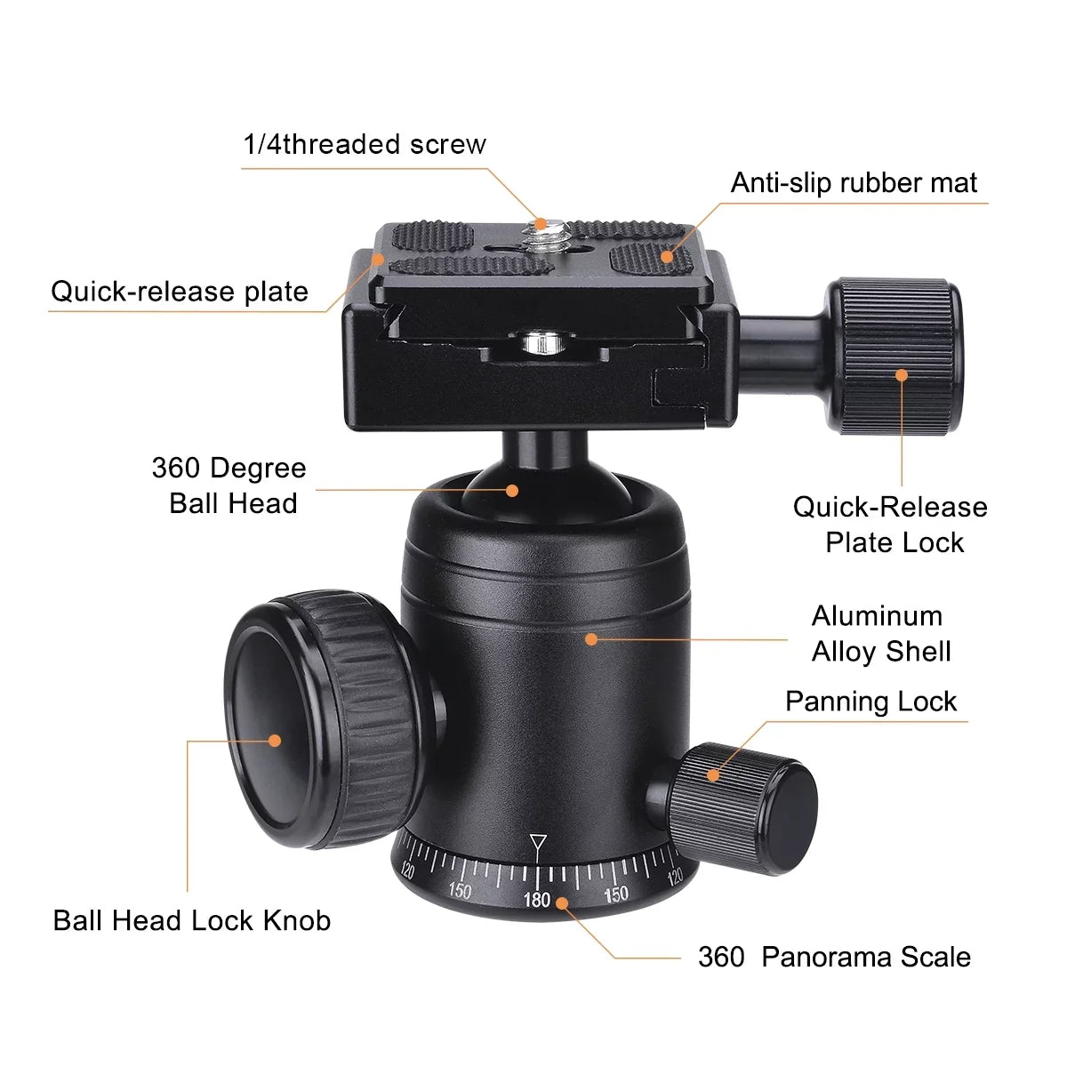 Heavy Duty (20 lbs Load) DSLR Mirorrless Camera Suction Cup Car Mount Camcorder Vehicle Holder 360° Ball Head Compatible with Nikon Canon Sony RED BM