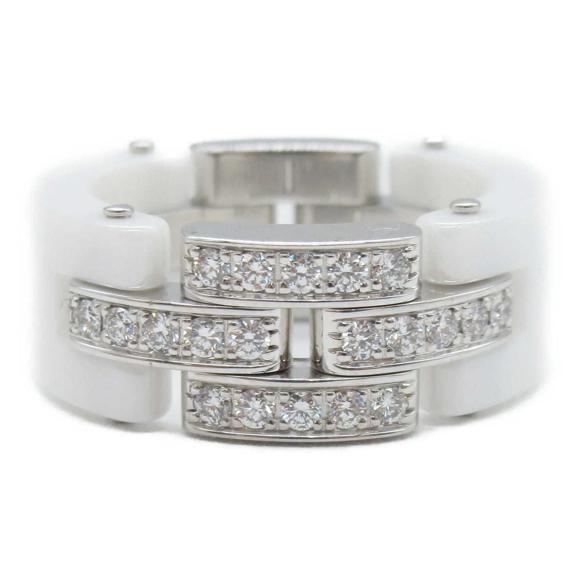 Pre-Owned CARTIER Mayon PANTHERE diamond ring Ring White Clear K18WG(WhiteGold) diamond White Clear (Good)