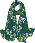 Hyjoy Beautiful Flowers Decoration Long Silk Neck Scarf Lightweight Shawl Wrap Scarves for Women Girls