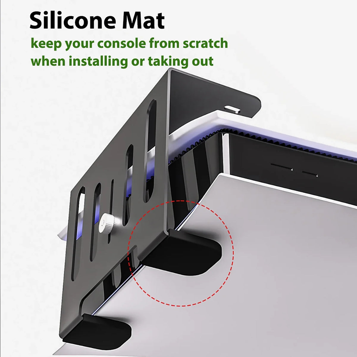 Liboer Under Desk Holder for PS5 Console, Strong Metal Material, Save Space Mounting, Black