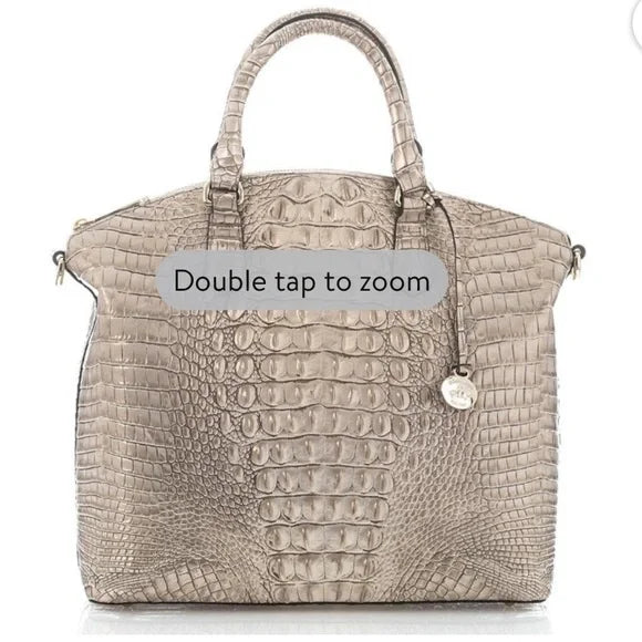 Brahmin Large Duxbury Sugar Cane Silver/Metallic Satchel