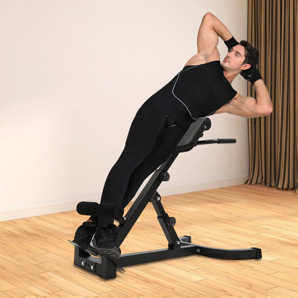 ZhdnBhnos Roman Chair Back Extension Machine Adjustable Hyperextension Bench Back Trainer