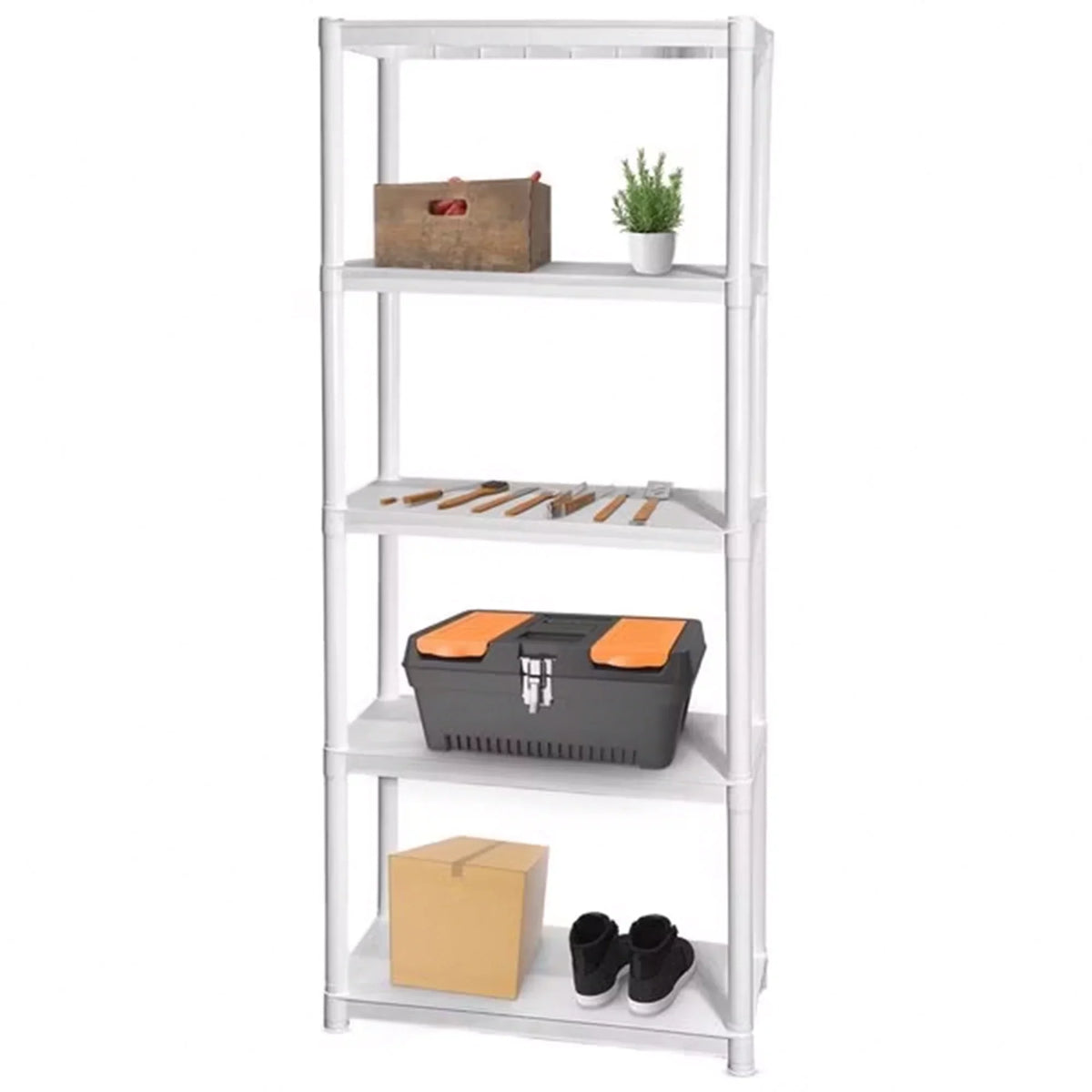 Juggernaut Storage 75.5" Plastic 5 Tier Garage/Shed Utility Shelving Rack