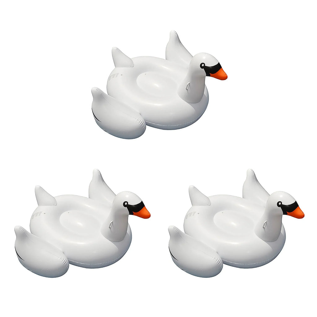 3-Pack Swimline Giant Blow-up Ride-On 75-Inch Swan Floats | 3 x 90621