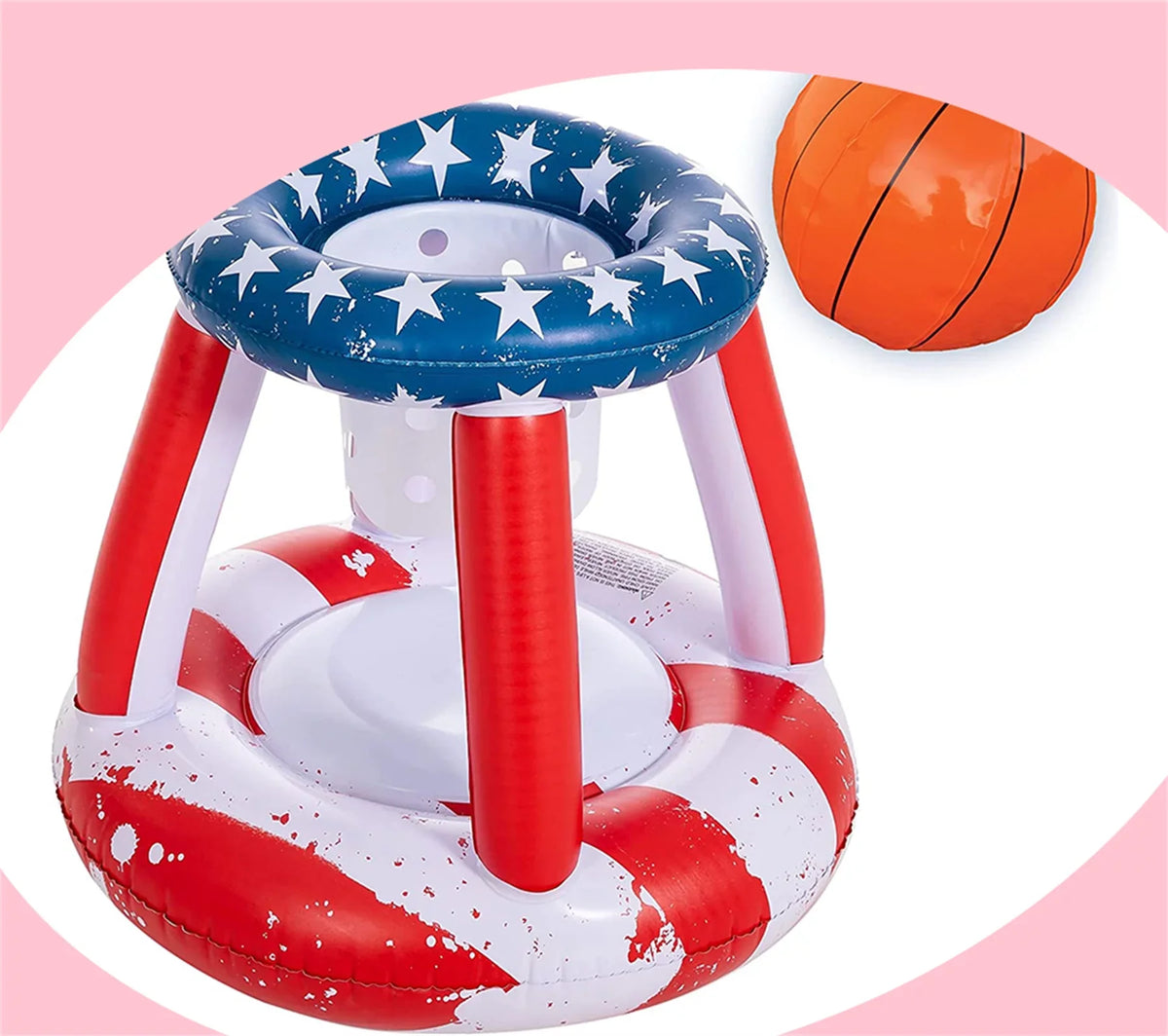 Air-filled Pool Flag Floats Set Volleyball Net & Basketball Hoops