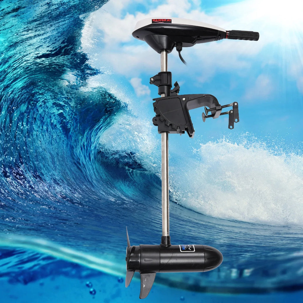 HANGKAI 12V 45LBS Electric Boat Motor Outboard Trolling Motor Engine Heavy Duty