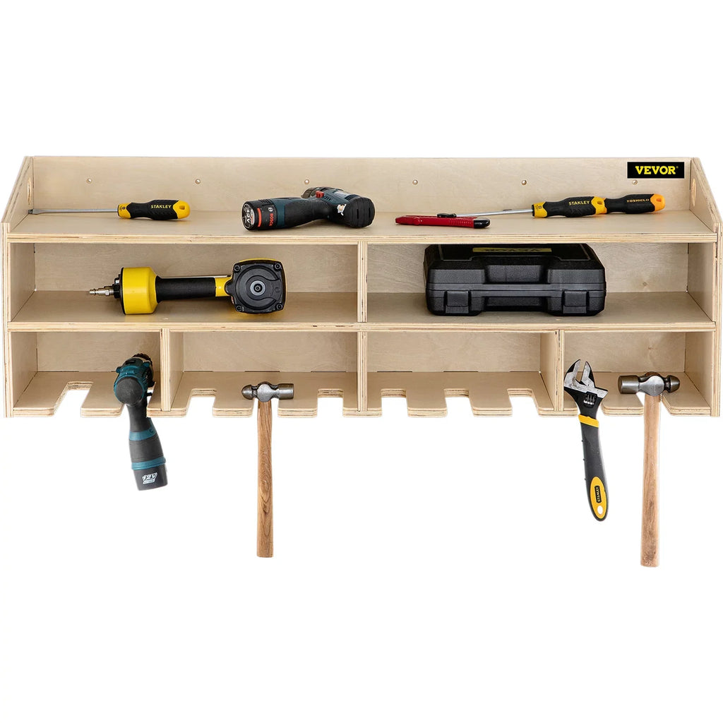 BENTISM Power Tool Organizer Drill Wall Tool Holder 10 Slots 2-shelf Wall Mounted