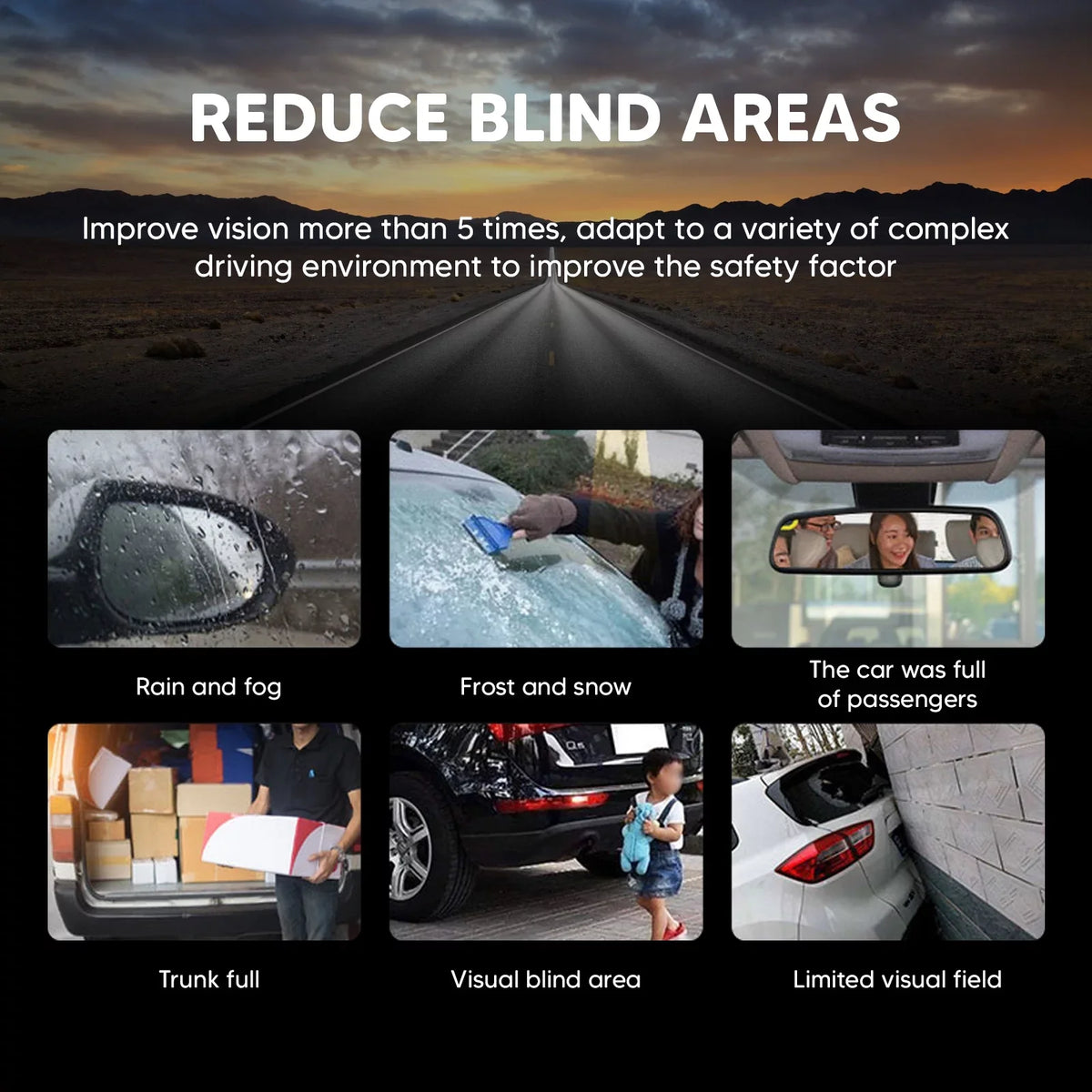 Car Rear View Mirror Camera Dual Dash Cam DVR Video Recorder Driving Recorder with Night Vision Panoramic Rearview Mirror with 4K 12" Full Touch Screen