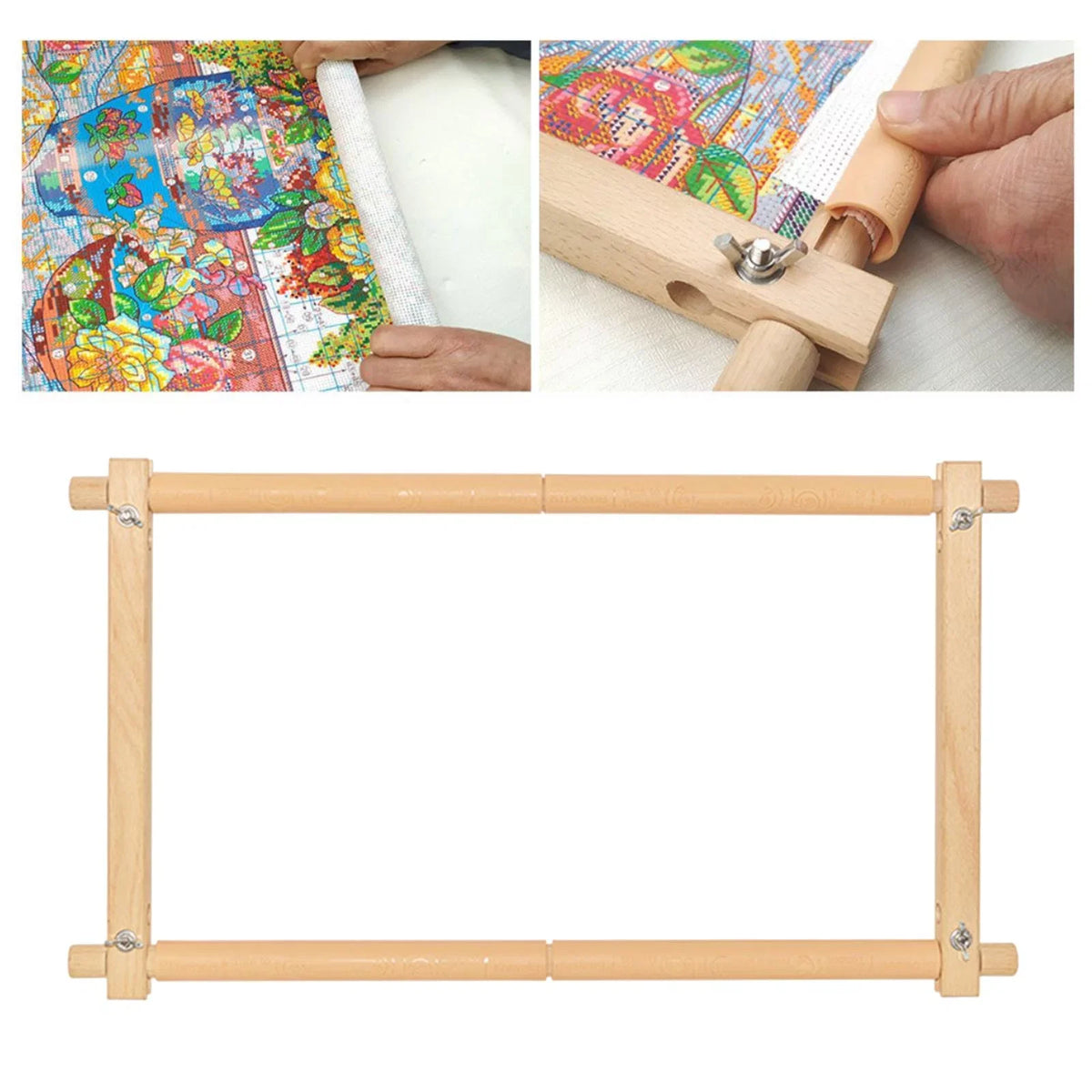 Tapestry Scroll Universal Embroidery Needlework Frame Holder Cross Stitch DIY Sewing Hoop for Coat