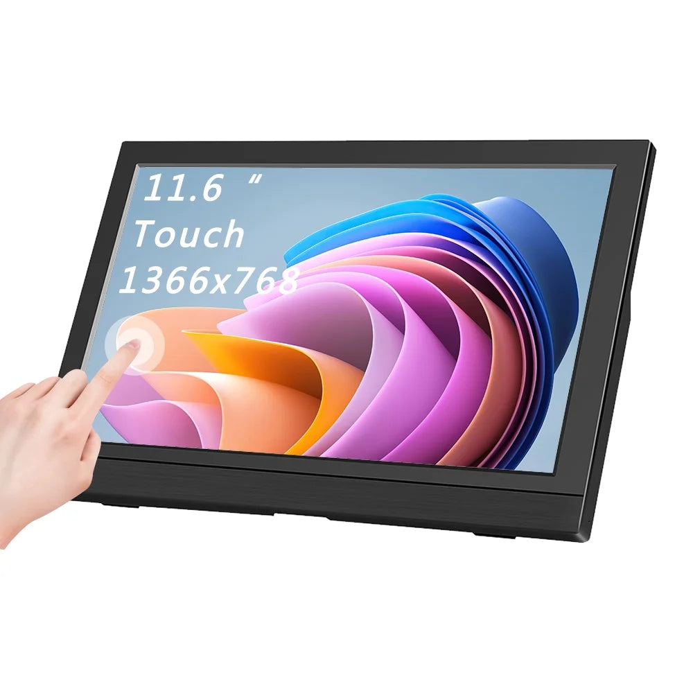 Protable Monitor 11.6 Inch 1366x768 60Hz TouchScreen Compture Monitor For PC Gamer PS4 XBOX Stick Switch Raspberry PI Display