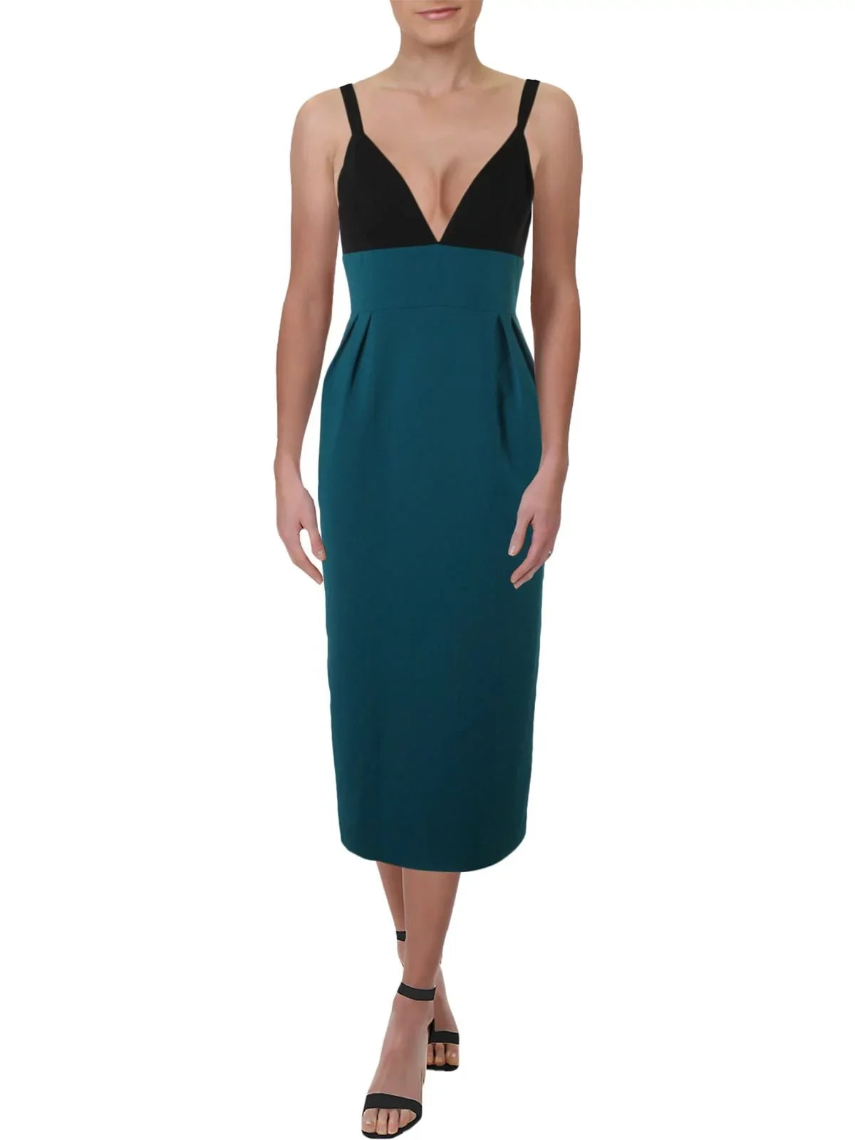 JILL Jill Stuart Womens Sleeveless V-Neck Midi Dress