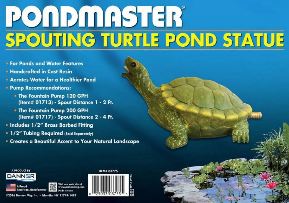 Pondmaster Resin Turtle Spitter 9"L x 3.6"W x 5.6"H Pack of 3