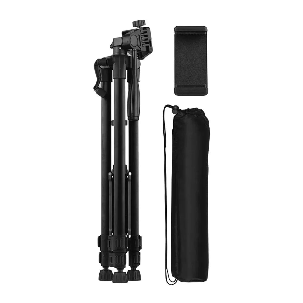 Andoer Lightweight Photography Tripod Stand Aluminum Alloy 3kg Load Capacity Max. Height 135cm/53in with Carry Bag Phone Holder for DSLR Camera Smartphone