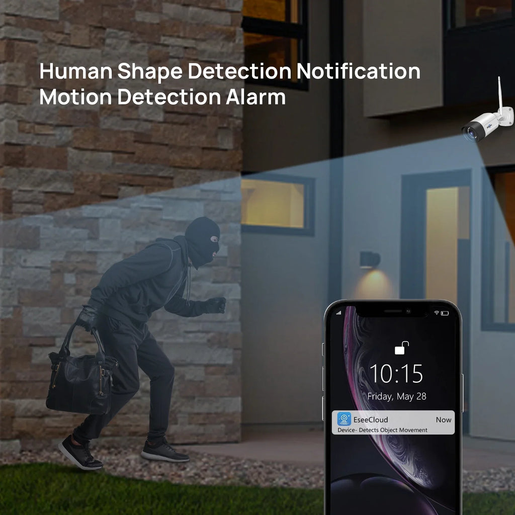 Hiseeu 3MP Wireless WiFi Security Camera System with 3TB Hard Drive, 8Pcs Security Cameras Wireless WiFi with 2-Way Audio,IP66 Waterproof,64ft IR Night Vision,Motion Detect Home Security System