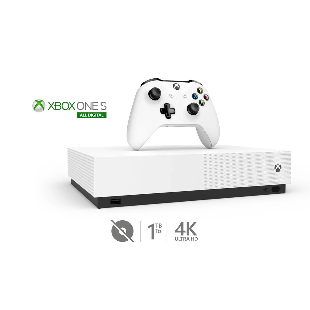 Microsoft Xbox One S 1TB All-Digital Edition Console (Disc-free Gaming), White, NJP-00024