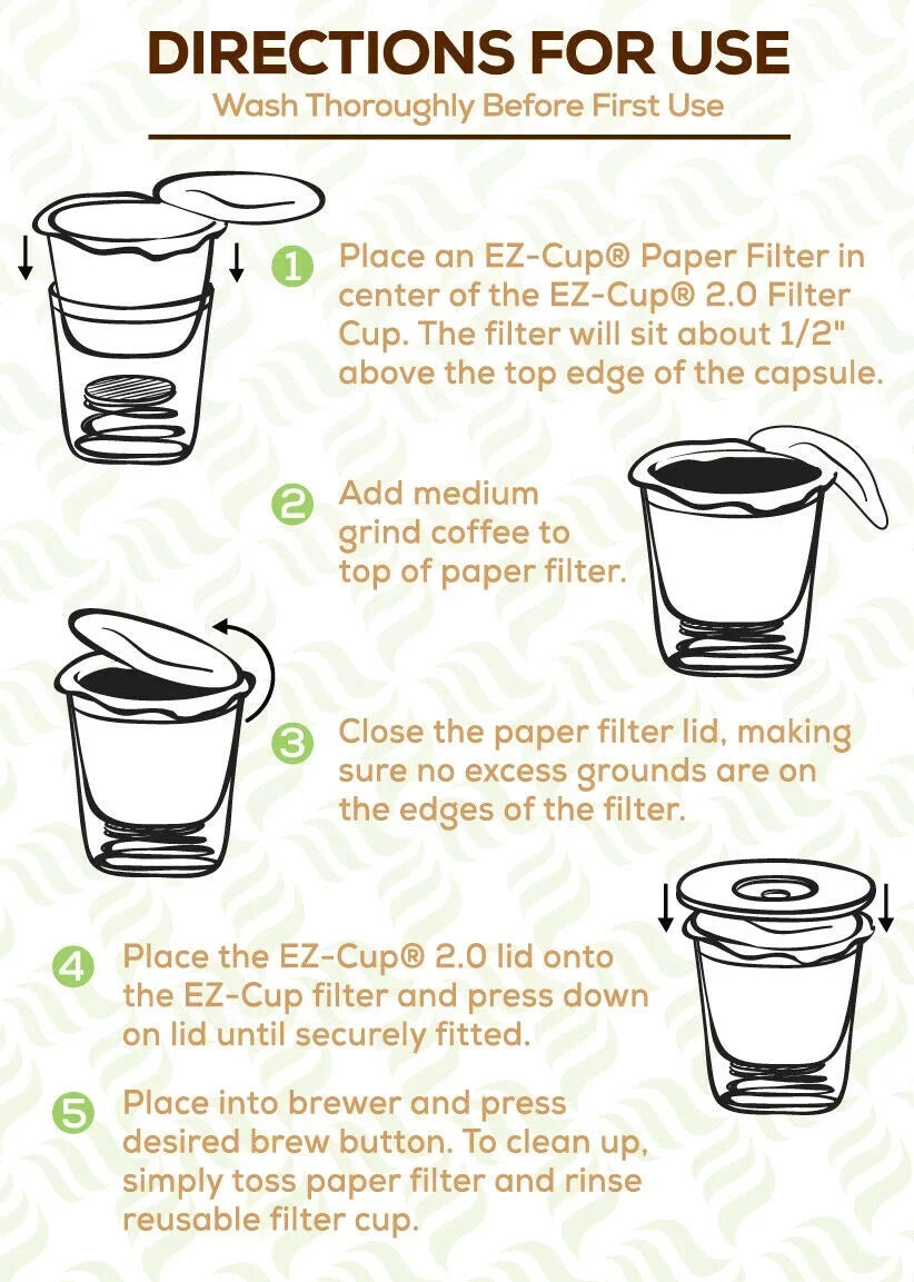 Perfect Pod EZ-Cup 2.0 Stainless Steel Refillable K Cup Pod Metal Filter + 325ea EZ-Cup 2.0 100% Disposable Compostable Coffee Paper Filters for Reusable Keurig & Single Serve Coffee Makers