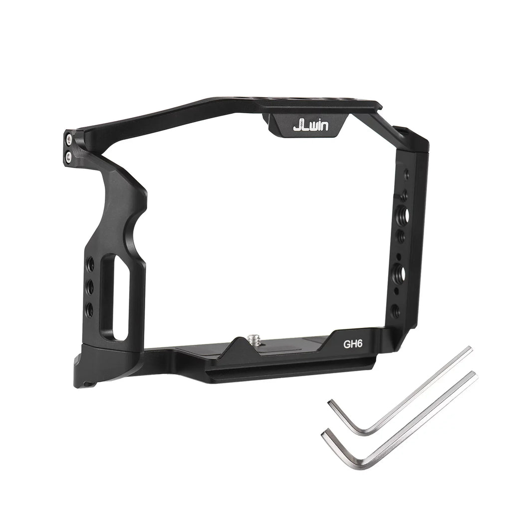Dcenta Camera Cage Compatible with Panasonic GH6 Aluminum Alloy Construction with Cold Shoe Mount and Extensive Threaded Holes