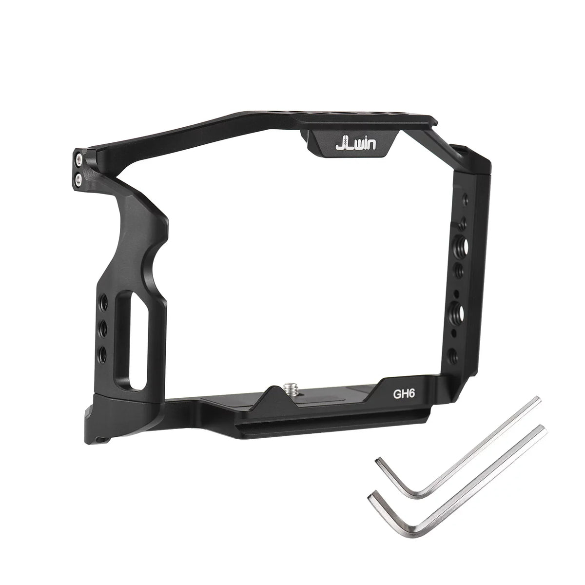 Dcenta Camera Cage Compatible with Panasonic GH6 Aluminum Alloy Construction with Cold Shoe Mount and Extensive Threaded Holes