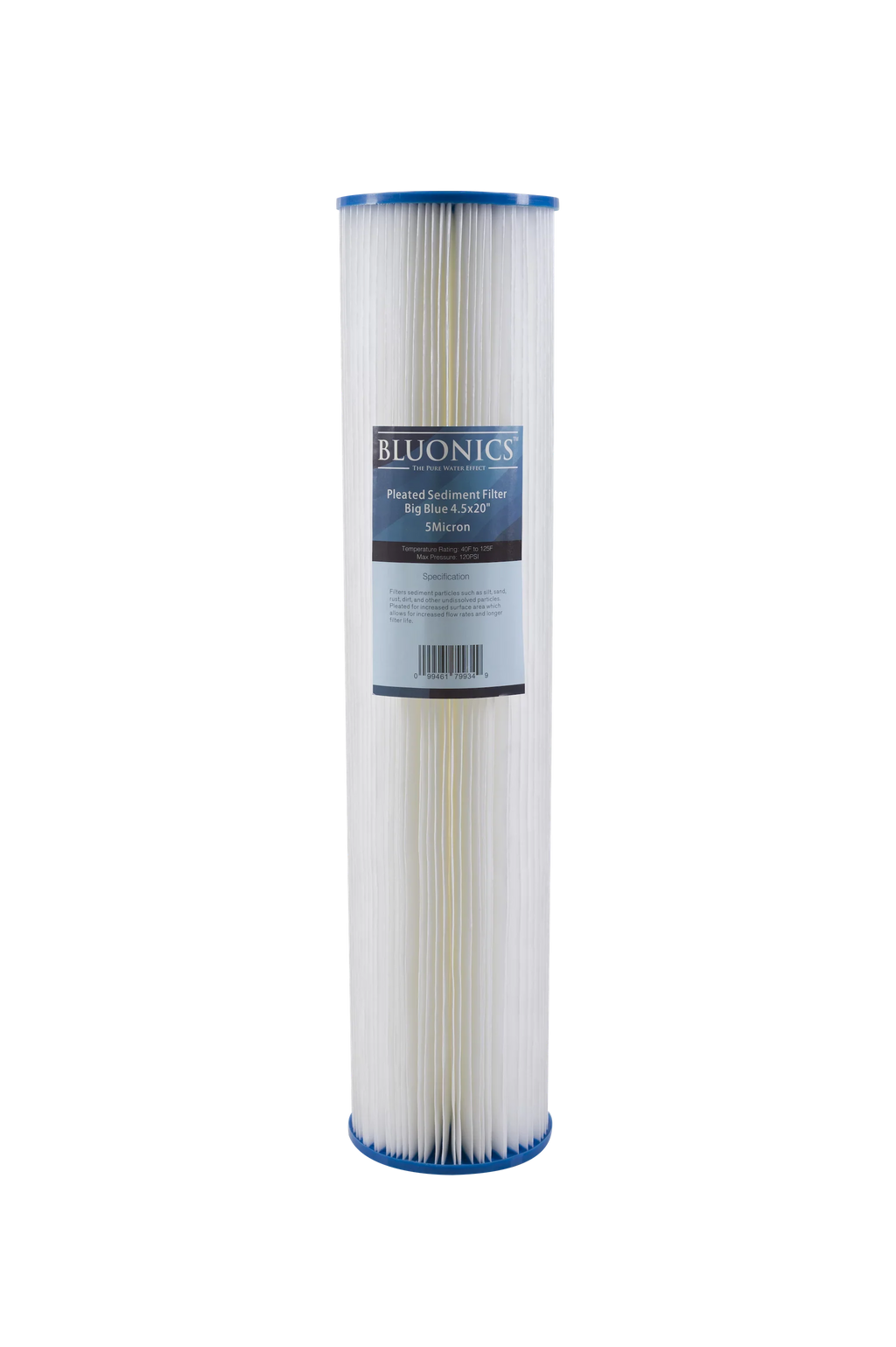 Two 20" Big Blue Whole House Water Filter w/Pleated Sediment & Carbon Filters Clear Blue Transparent Housings